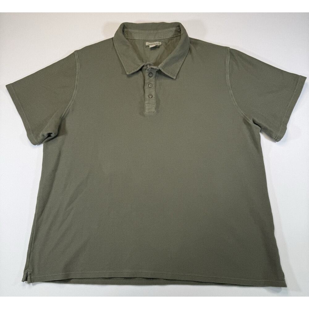 Carbon2Cobalt Textured Polo Shirt XL Olive Green Cotton
